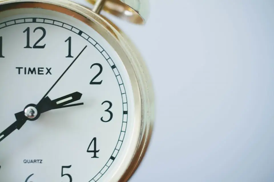 Close-up of an analog clock face