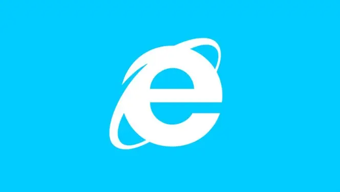 Internet Explorer logo on a blue background