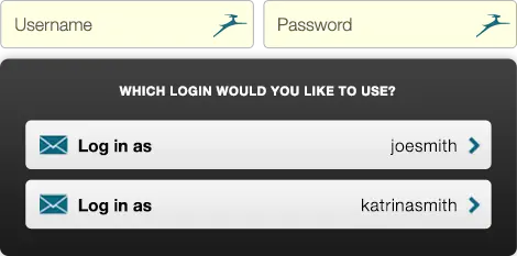 Dashlane offers two saved accounts for filling the login form